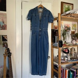 Free People Denim Jumpsuit Sapphire Blue